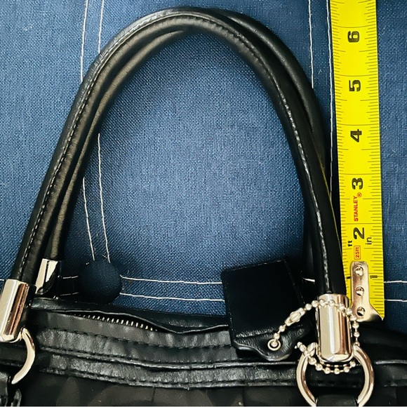 Coach Shoulder / Satchel Bag with handles Black Canvas Leather  - Modern C Logo - Picture 11 of 15